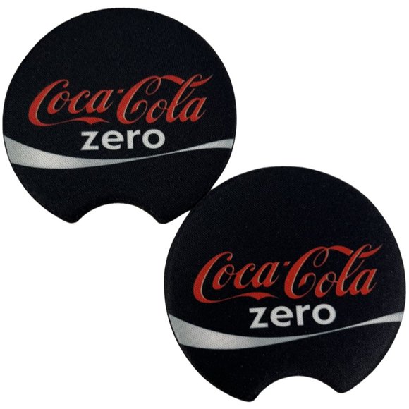Car Coasters Coca-Cola Zero Coke Soda Pop Beverage Set of 2 Neoprene Absorbent - Picture 2 of 9